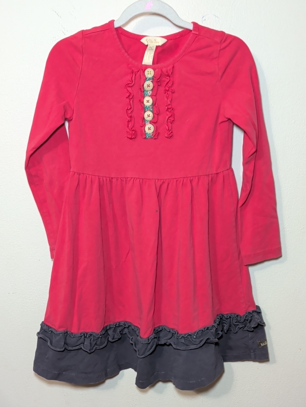 Matilda Jane Once Upon a Time Little Red Riding Dress Red Gray Girls Size 6
